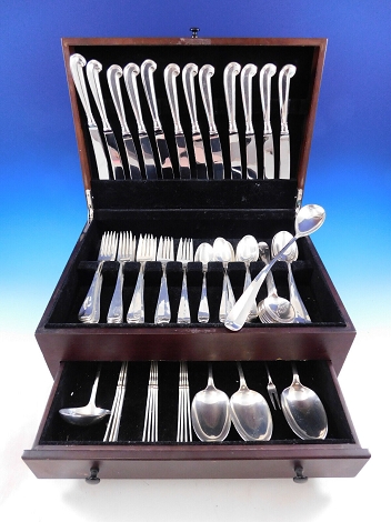 Rattail by Arthur Stone Sterling Silver Flatware Set Service 77 pieces Rat Tail